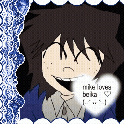 Boy With Heart Saying Mike Loves Beika GIF