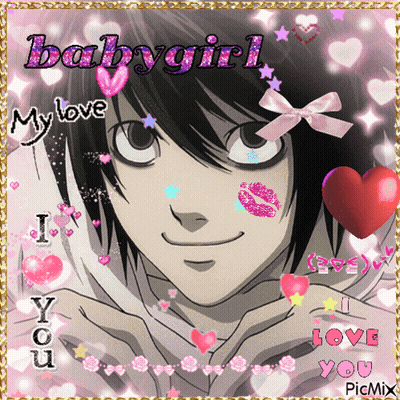 Boy With Hearts Saying Babygirl GIF