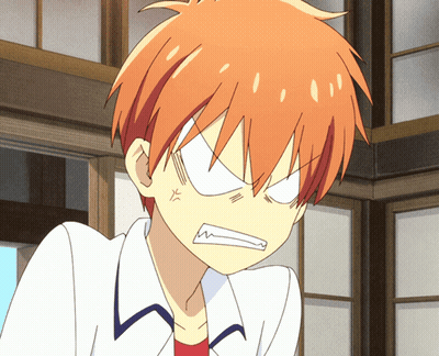 Boy With Orange Hair Making Angry Face Eyes Closed GIF