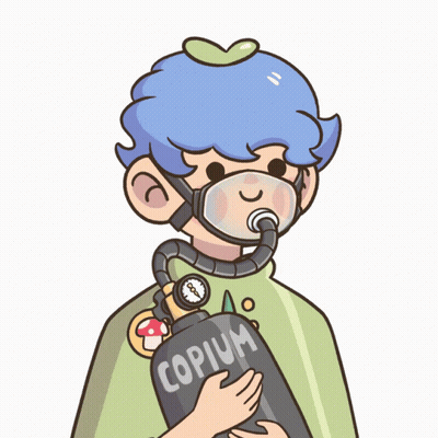 Boy With Oxygen Mask Holding Copium Cylinder GIF