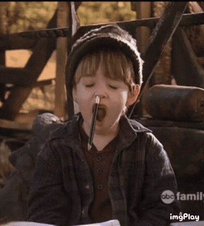 Boy With Pencil In Mouth ABC Family Logo GIF