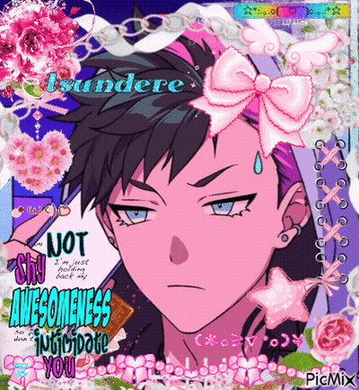 Boy With Pink Bow Saying Not Awesomeness GIF