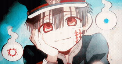 Boy With Red Eyes And White Circle Around Face GIF