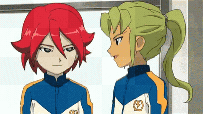 Boy With Red Hair And Boy With Green Hair GIF