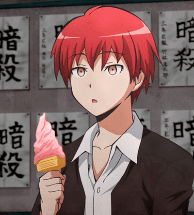 Boy With Red Hair Holding Ice Cream Cone GIF