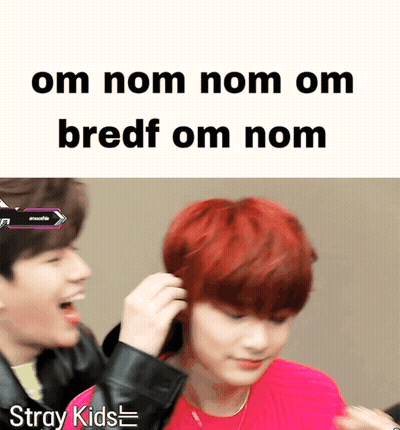 Boy With Red Hair Saying Om Nom Nom GIF