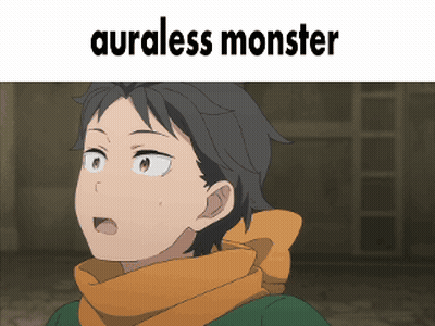 Boy With Scarf Saying Auraless Monster GIF