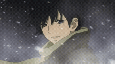 Boy With Scarf Standing In Snow GIF