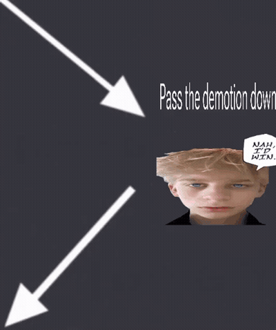 Boy With Speech Bubble Saying Pass The Demotion Down GIF
