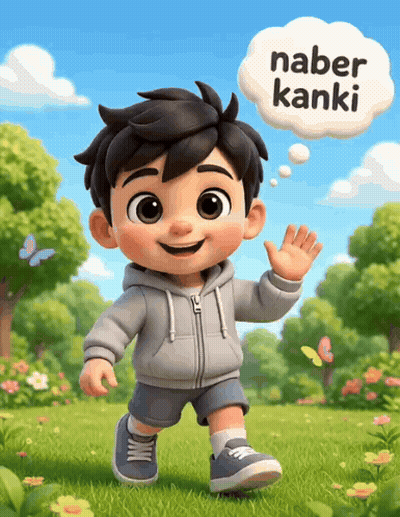Boy With Thought Bubble Saying Naber Kanki GIF
