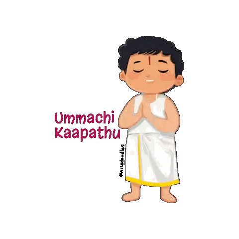 Boy With Ummachi Kaapathu Text Sticker