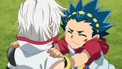 Boy With White And Blue Hair Standing Next To Another Boy GIF