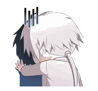 Boy With White Hair Covering Face Sticker