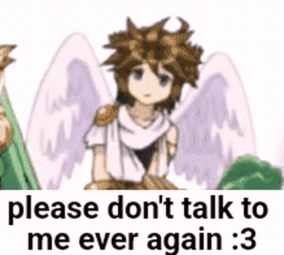 Boy With Wings Saying Please Don't Talk To Me Ever Again :3 GIF
