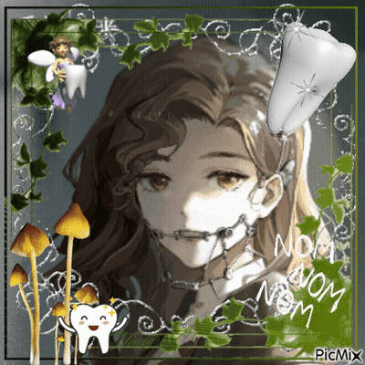 Braces Girl Mushrooms Tooth Nom Nom Nom GIF