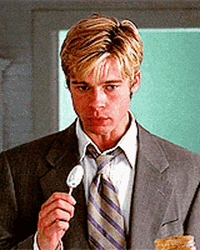 Brad Pitt Gagging Reaction GIF