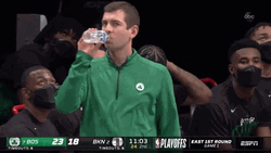 Brad Stevens Drinking Water From Bottle GIF
