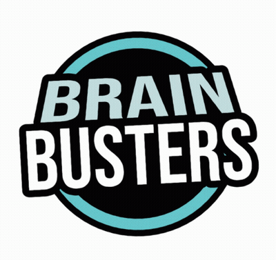 Brain Busters Logo With Blue Circle GIF