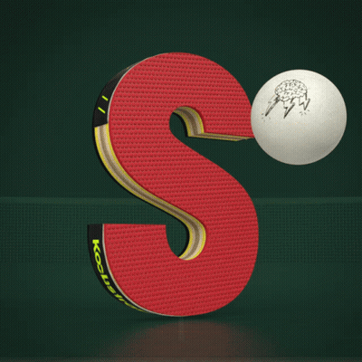 Brain Drawing On Ping Pong Ball Hit By Red T GIF