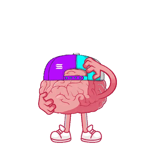 Brain Wearing Hat Sticker
