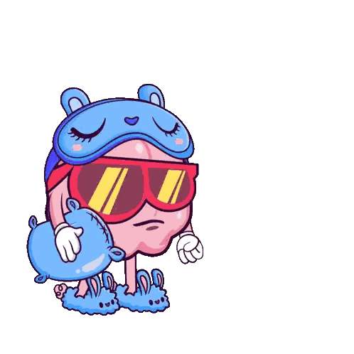 Brain Wearing Sleep Mask Sticker