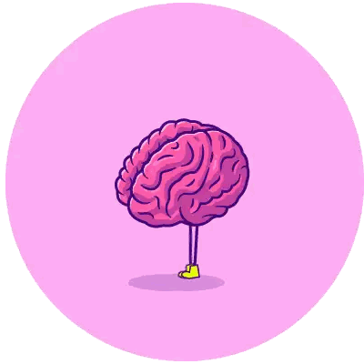 Brain With Arms And Legs Sticker