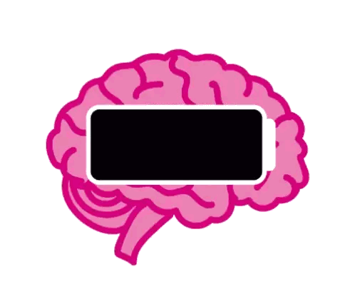 Brain With Battery Illustration Sticker
