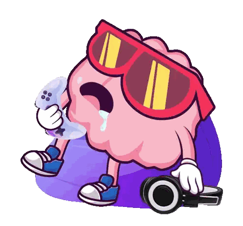Brain With Controller And Sunglasses Sticker