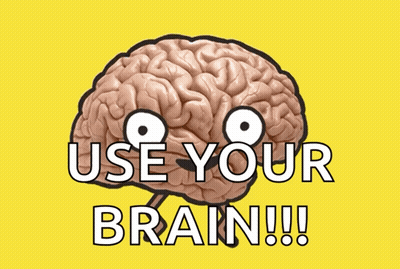 Brain With Eyes Saying Use Your Brain GIF