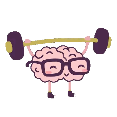 Brain With Glasses Lifting Barbell Sticker