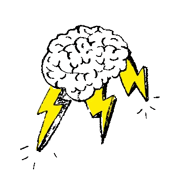 Brain With Lightning Bolts Sticker