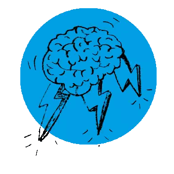 Brain With Lightning Bolts Sticker