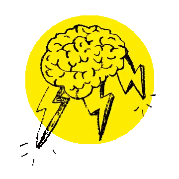 Brain With Lightning Out Sticker