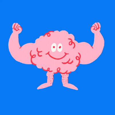 Brain With Muscles Saying Mental Health Is Health GIF