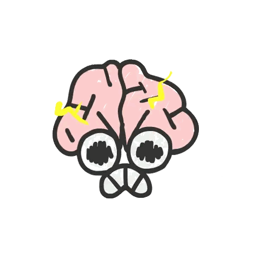 Brain With Scissors In Eyes Sticker