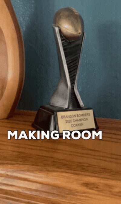 Branson Bombers 2020 Champion Dokken Trophy GIF