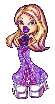 Bratz Doll In Purple Dress And White Shoes Sticker