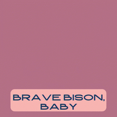 Brave Bison Baby On Pink GIF