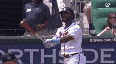 Braves Baseball Player Swinging Bat GIF