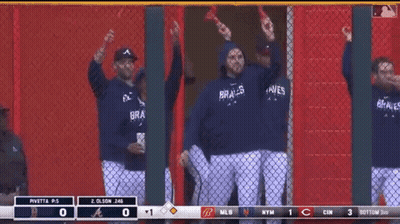 Braves Baseball Players In Dugout GIF