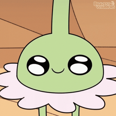 Bravest Warriors Cartoon Character With Flower On Head GIF