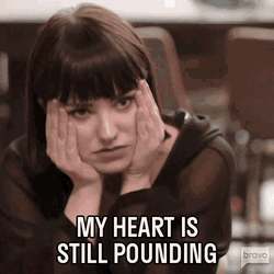 Bravo's Project Runway Tessa Clark Heart Pumping GIF