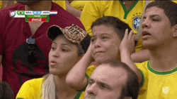 Brazil Fan Kid Holding His Ears GIF
