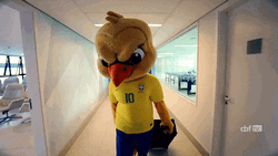 Brazil Football Angry Bird Mascot GIF