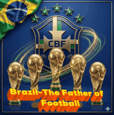 Brazil The Father Of Football Poster With Flag GIF