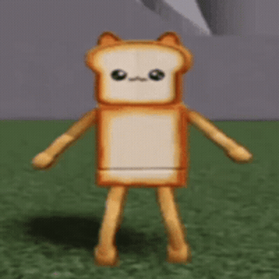 Bread Cartoon Character Dancing On Grass GIF