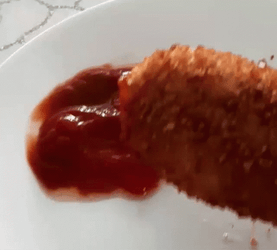 Bread Roll On Ketchup GIF