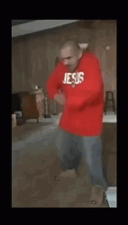 Break Dancing Jesus Red Hoodie  GIF