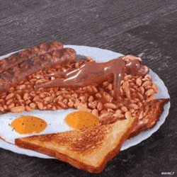 Breakfast Beans And Toast Push Up Exercise GIF