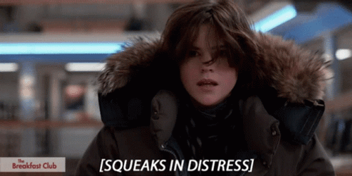 Breakfast Club Allison Squeaks In Distress GIF